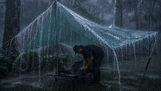 Thumbnail: 🌧️🏕️ Heavy Rain for a Whole Day Non-Stop | Solo Camping in Non-Stop Heavy Rain
