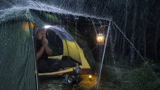 Thumbnail: 🌧️🏕️ Heavy Rain for a Whole Day Non-Stop | Solo Camping in Non-Stop Heavy Rain