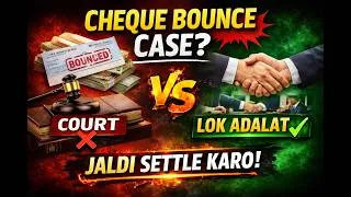 Thumbnail: Cheque Bounce Case: Court Ya Settlement? 🤔 | Lok Adalat Explained (138 NI Act) #chequebounce