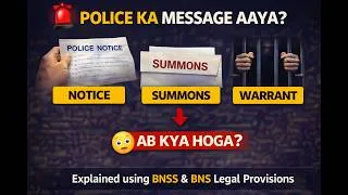 Thumbnail: Police Notice Ignore Kiya Toh Kya Hoga? | Summons vs Warrant Explained (BNSS)