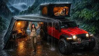 Thumbnail: SOLO Camping in HEAVY RAIN 🌧️ | Relaxing Rain Sounds & Outdoor Adventure