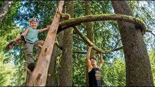 Thumbnail: We’re Building a Giant Eagle’s Nest Tree Fort in the Woods