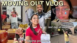 Thumbnail: MOVING OUT VLOG📦✨: last day at college, packing, travelling, i got a surprise at home!😳