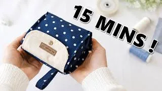 Thumbnail: The Easiest 15-Minute Pouch! No Pattern, Just Rectangles ✂️