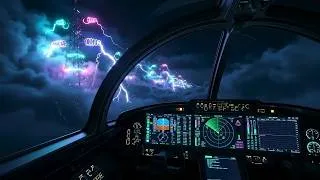 Thumbnail: Neon Tesla Tower Flight ✦ Deep Sleep & Focus Ambience