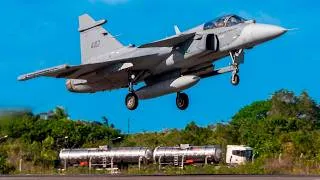 Thumbnail: Saab F-39 Gripen Landing & F-5 Tiger II Fighter Jet Afterburner Takeoff