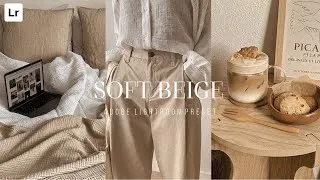 Thumbnail: Soft Beige Preset | Aesthetic Lightroom Preset Free DNG | Lightroom editing tutorial aesthetic