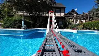 Thumbnail: LEGO Train OnBoard Ride Around The Garden And Over The Pool - Reverse Loop