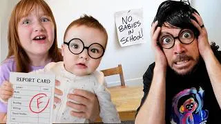 Thumbnail: BABiES FiRST DAY of SCHOOL!!  Crazy Baby Adley, Niko, & Navey trick teachers using magic Baby Puffs