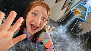 Thumbnail: Adley made a WATER SLiDE inside SPACESTATiON!! We turned work into a Birthday Waterpark with Crew!