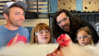 Thumbnail: ADLEY FREEZES FLOWERS with MARK ROBER!!  using liquid nitrogen to instantly freeze a flower! 🌹