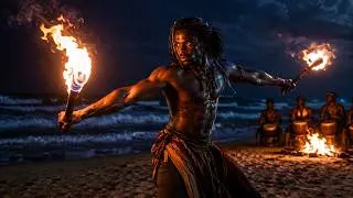 Thumbnail: African Fire Show 🔥 Powerful Tribal Drums for Running & Workout | Ocean Beach Night Performance