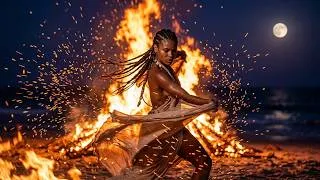 Thumbnail: 🔥 African Tribal Fire Dance | Ancient Bonfire Festival • Deep Tribal Drums • Ocean Night Ritual