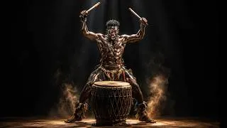 Thumbnail: Epic African Tribal Drums 🔥 Powerful Djembe & Congo Rhythms | Intense Percussion Music for Workout