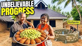 Thumbnail: Day 2 Plumbing & Biodigester! 🏡 Dream Home Transformation + Traditional Mukimo & Kienyeji Chicken