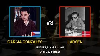Thumbnail: (Slav-Defense) Garcia Gonzales vs Larsen Linares (Linares) 1981_game_61