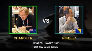 Thumbnail: (Ruy-Lopez-Zaitsev) Chandler vs Nikolic Linares (Linares) 1988_game_61