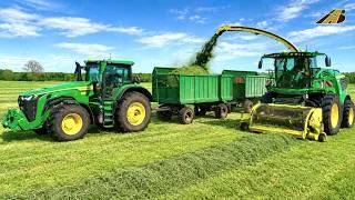 Thumbnail: Grasernte 2026 John Deere Häcksler 9500 & 8 Traktoren Futter für Milchkühe Landwirtschaft für Tiere