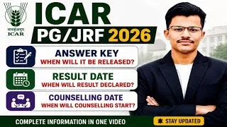 Thumbnail: ICAR Pg /JRF 2026 - Answer key ? Result Date ? ICAR Counselling kab tak hogi start ? Complete Info.