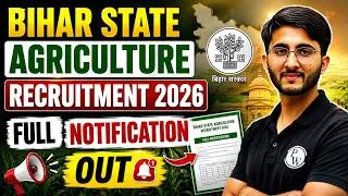 Thumbnail: Bihar State Agriculture Recruitment 2026 🔥 | Full Notification Out | Eligibility, Vacancy & Process