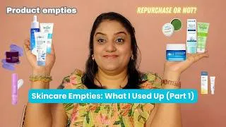 Thumbnail: Product Empties Part 1 - Skincare empties | Products that i used up | Will i repurchase or not?