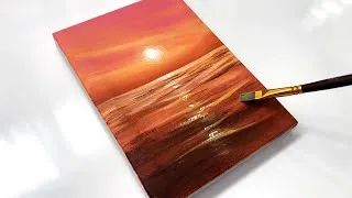 Thumbnail: Sunset Seascape Acrylic Painting on Canvas