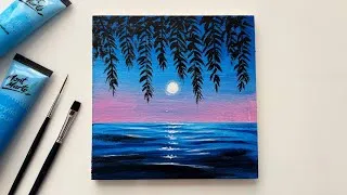 Thumbnail: Easy Moonlight Seascape Acrylic Painting Tutorial / Easy Painting Idea