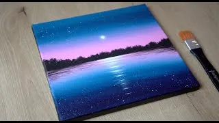 Thumbnail: Calm Moonlight Painting Tutorial | Easy Acrylic Painting For Beginners
