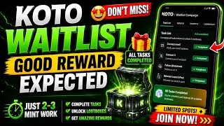 Thumbnail: 🔥 KOTO Waitlist Airdrop 2026 | FREE Rewards 🎁 | Step-by-Step Guide (2 Minutes)