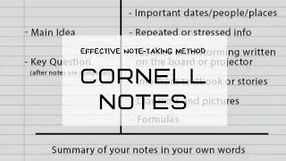 Thumbnail: Effective Note-Taking Method: Cornell Notes | Ahoy Studies