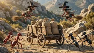 Thumbnail: Red Ants vs Black Ants War | Flying Broom Attack & Food Heist | Epic Ant Battle Animation