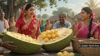 Thumbnail: 🍈 5 Village Girls Harvest the Giant Golden Jackfruit | Amazing Indian Village Story 😱