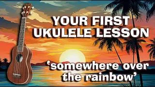 Thumbnail: Learning Ukulele -First Lesson. Learn how to play Somewhere Over The Rainbow