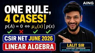 Thumbnail: Minimal Polynomial & Annihilating Polynomial | CSIR-NET June 2026 Linear Algebra Question