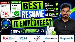 Thumbnail: Best Resume for IT Employees? ATS Friendly, Shortlisting and Interview Call 100% Keywords & CV #jobs