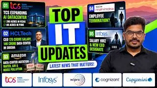 Thumbnail: Top IT Updates: TCS Data Center in Vizag & Pune? Salary Hike- Accenture Infosys, HCL CEO 176Cr pay