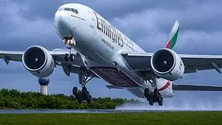 Thumbnail: Heavy Aircraft Takeoffs in the Wet | Manchester Airport Plane Spotting
