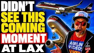 Thumbnail: Aviation Surprise at LAX! Trump Force One Boeing 757 Rolls Into View During AVL LIVE!