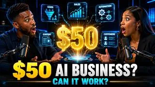 Thumbnail: Can You Build a Business With Just $50 of AI Tools? | AI WORKFLOW Podcast