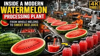 Thumbnail: Inside a Modern Watermelon Processing Plant: From Whole Melons to Sweet Red Juice (Full Process)