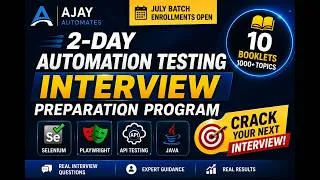 Thumbnail: 2-Day Automation Testing Interview Preparation Program | July 2026 Batch Enrollments Open