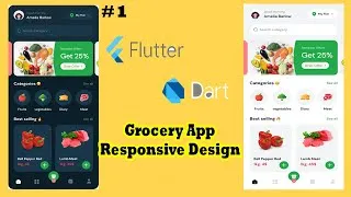 Thumbnail: Flutter 🍃 Grocery App Responsive Design💜 Flutter development course #1