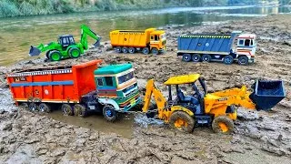 Thumbnail: Mini Tractor Trolley Parking & Heavy JCB Work | Big Trucks Cartoon Video | Jcb Tractor Cartoon Video