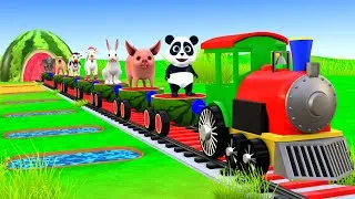 Thumbnail: Paint animals panda pig rabbit elephant cow dog goat with fountain crossing and learning colours