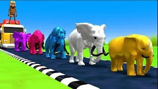 Thumbnail: Paint Animals Mammoths and Elephants Size Comparison Fountain Crossing Animal Game Transformation