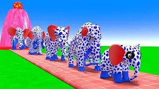 Thumbnail: Paint Animals Mammoths and Elephants Size Comparison Fountain Crossing Animal Game Transformation
