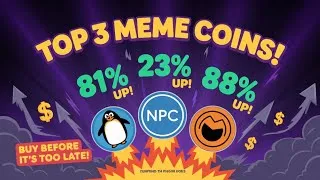 Thumbnail: 📈 TOP 3 MEME COINS TO WATCH (JULY WEEK 3)! PENGU, NPC, MOG Set To EXPLODE?! #video  