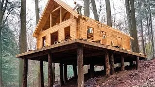 Thumbnail: Man Builds Dream 2-Story Cabin in the Forest | Start to Finish by @TheOffGridExperience