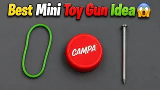 Thumbnail: How to make mini toy gun with bottle cap | rubberband se gun banaen | nails se gun kaise banaen | 