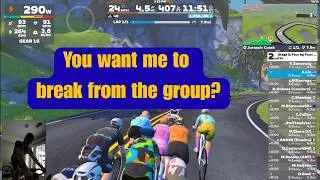 Thumbnail: Zwift Racing Jurassic Coast Recap...Four by Four